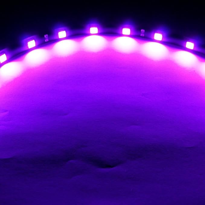 SOCAL-LED LIGHTING 30cm 12" Purple Flexible LED Strips High Power Bright 5050 12 SMD Car DRL Under Dash Accent Light, Waterproof, Cuttable, Pack of 2