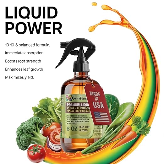 Liquid Power Melon Fertilizer Spray – Ready-to-Use Liquid Plant Food Mist for Melon – Premixed, Easy Application – Fast-Acting Formula for Growth, Roots & Yield – Indoor & Outdoor Use – 8 oz