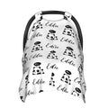 Personalized Baby Car Seats Canopy for Babies with Name, Custom Multi-use Covers for Baby Boys Girls, Cute Little Panda Minky Nursing Breastfeeding Stroller Cover Canopies for Newborn Infant