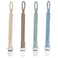 4 Pcs Pacifier Clip, Pacifier Clips for Boys & Baby Girls Pacifier Holder Clip Binky Clips Braided 100% Handmade Fits All Pacifiers(Blue, 4 Pack)