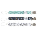 Copper Pearl Pacifier Clip 3-Pack: Premium Knit Binky Clips for Baby Girls and Boys - Stylish Stainless Steel Pacifier Holder Clip - Baby Pacifier Clips for No More Floor Drops - Bengal