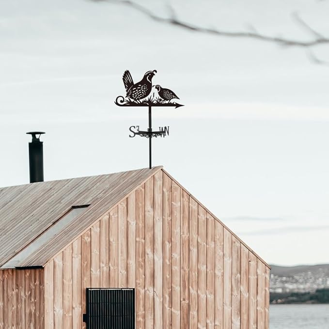 SUPERDANT Quail Weather Vane Animal Birds Wind Vanes for Yard Metal Weathervane Roof Mount for Gardens Outside Black Weathervanes Farmhouse Farm Barn Sheds Patio Decorations Gift
