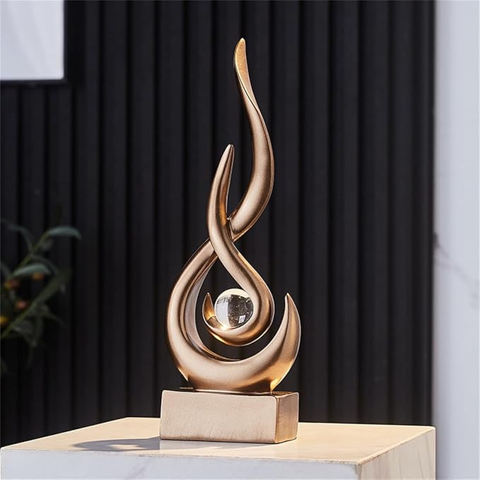AWNR Abstract Art Deco Decor Statues for Home,Shelves,Table,Living Room, Dining Room,Modern Sculpture Decoraciones of Homes for Sale (Bronze)