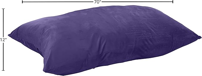 Sofa Sack Bean Bag Chair Cover Only, for Adults and Kids, Without Filling Comfy Fluffy Round or Oval Beanbag Chair Cover Replacement, Lazy Sofa Cover for Reading Chair or Floor Chair, 5-Foot, Purple