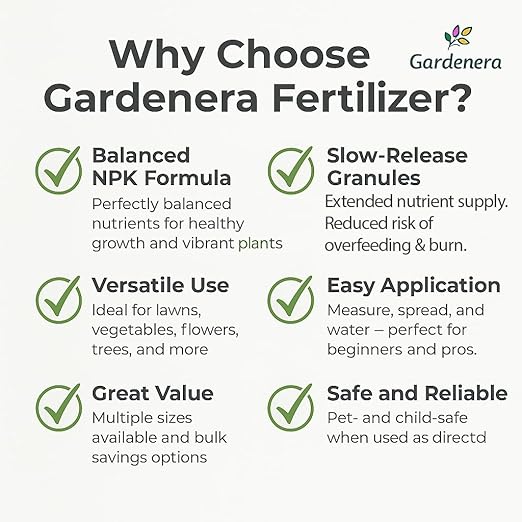 Gardenera 13-13-13 Slow Release Granular Fertilizer – All Purpose Plant Food 13 13 13 for Outdoor Grass, Vegetables, Roses, Flowers, Shrubs, Trees. Lawns, Gardens, Potted Plants (5 Quarts)