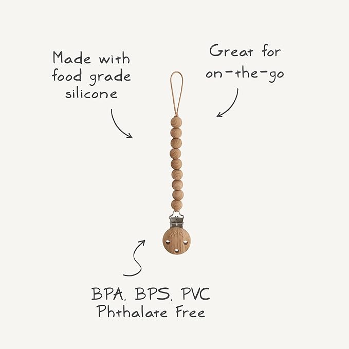 mushie 100% Silicone Baby Pacifier Clip BPA Free | Hera (Sage)