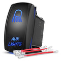 Nilight Aux Lights Rocker Switch Led Light Bar 5 Pin Laser On Off SPST switches 20A/12V 10A/24V Blue with Jumper Wires Set for Cars Trucks Boats ATVs UTVs RVs