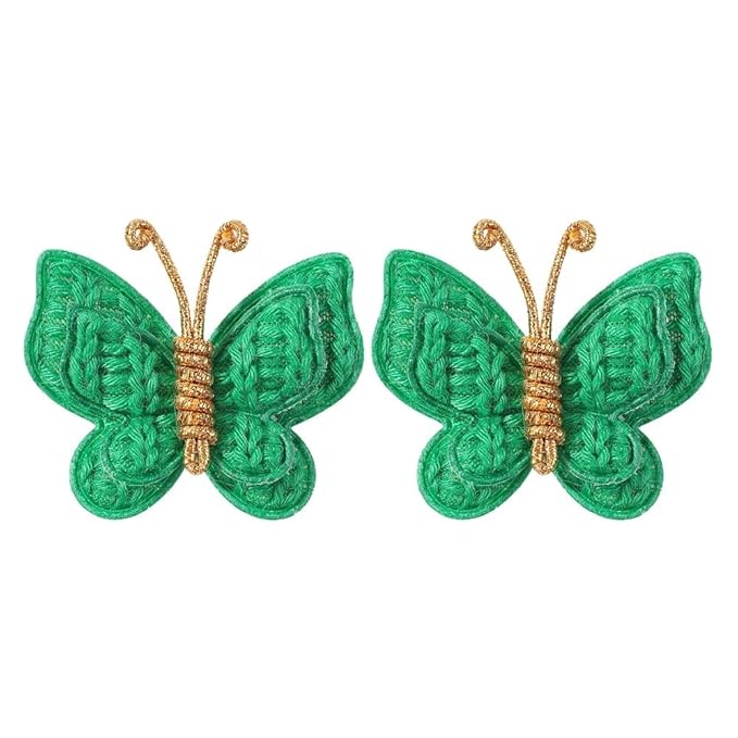2 Pcs Butterfly Hair Bow Girl, Kid's Cute Hair Clips Barrettes Accessories for Infants Toddlers Baby Kids Fine Hair (Green)