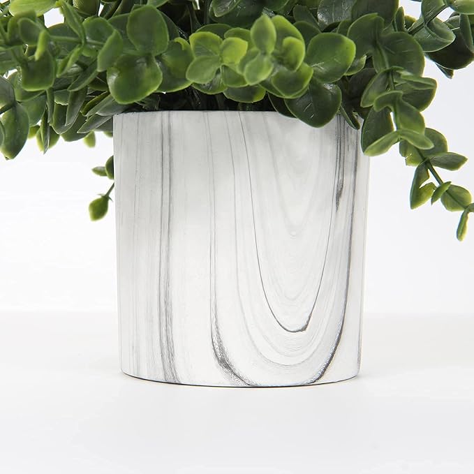 Hollyone Faux Plants Indoor Artificial Mini Potted Plants Plastic Green Plant Small Fake Plants Eucalyptus Decor in Pots for Home Table Room Bathroom Decor