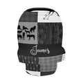 Personalized Car Seat Covers with Name- Customized Nursing Cover- Breast Feeding Essentials & Baby Necessities- Stroller Carseat Canopy for Infant Boys Newborn, Woodland Wolf