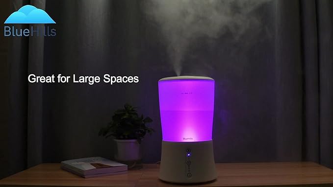 BlueHills Premium Large 3000 ML and 2000 ML XL Essential Oil Diffusers Humidifiers Combo Set of 2 for Large Room Home with Décor LED Lights Great Gift – Value Pack of White.