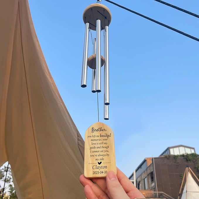 Memorial Wind Chimes - Sympathy Gifts for Loss, Bereavement Gift in Memory, Remembrance & Condolence Gifts