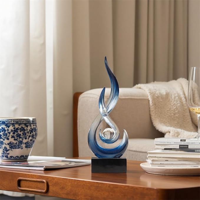 AWNR Abstract Art Deco Decor Statues for Home,Shelves,Table,Living Room, Dining Room,Modern Sculpture Decoraciones of Homes for Sale (Gradient Blue)