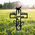 Personalized Karate Memorial Metal Stake – Custom Martial Arts Grave Marker, Sympathy Sign, Outdoor Garden Decor (Female Karate Memorial)