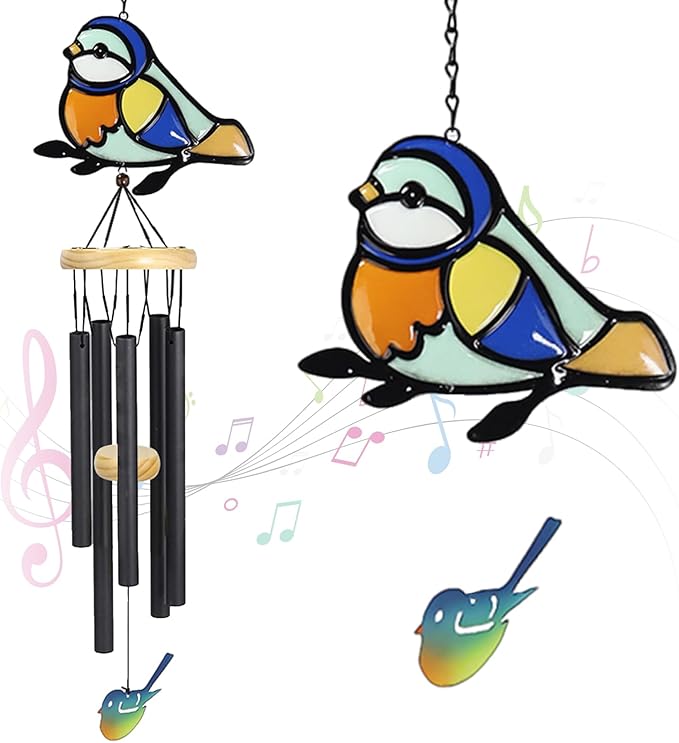 Wind Chimes for Outside Metal Aluminum 41.7" Inches Wind Chime with Brid Outdoor Decor Large Unique Chimes for Outside Festivals/Birthday for Mom Dad Grandma Home Garden Patio Decor
