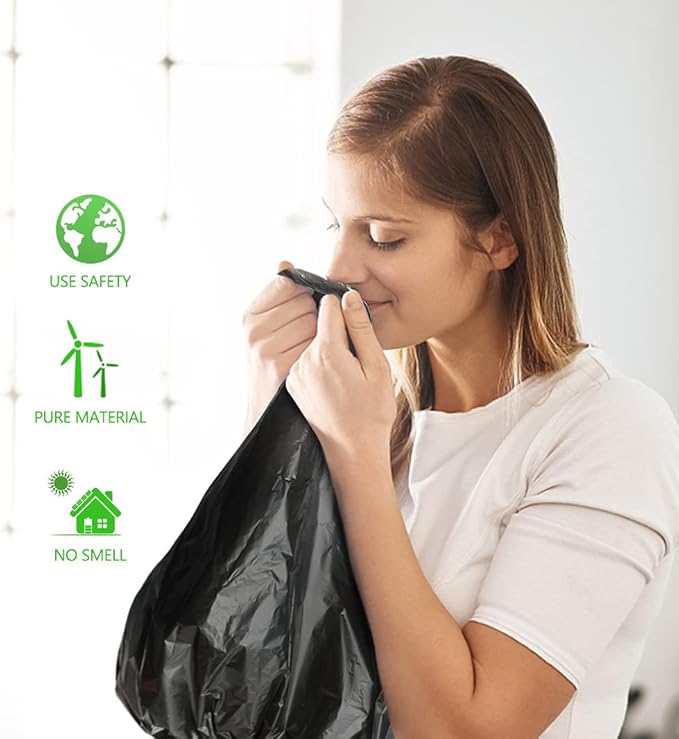 Teivio 10 Gallon 120 Counts Medium Trash Bags Garbage Bags, Bathroom Trash Can