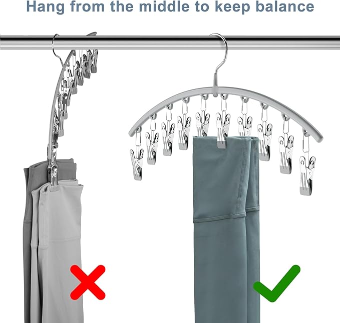 Legging Organizer for Closet, Metal Yoga Pants Hanger w/Rubber Coated 2 Pack