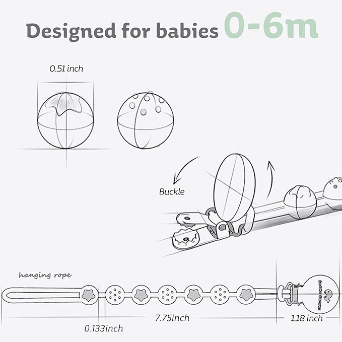 Cuddle Campus Silicone Pacifier Clip Holder with One Piece Design,Soft Flexible Binky Clips with Texture for Baby Boy and Girl Pack of 4 (0-6m)