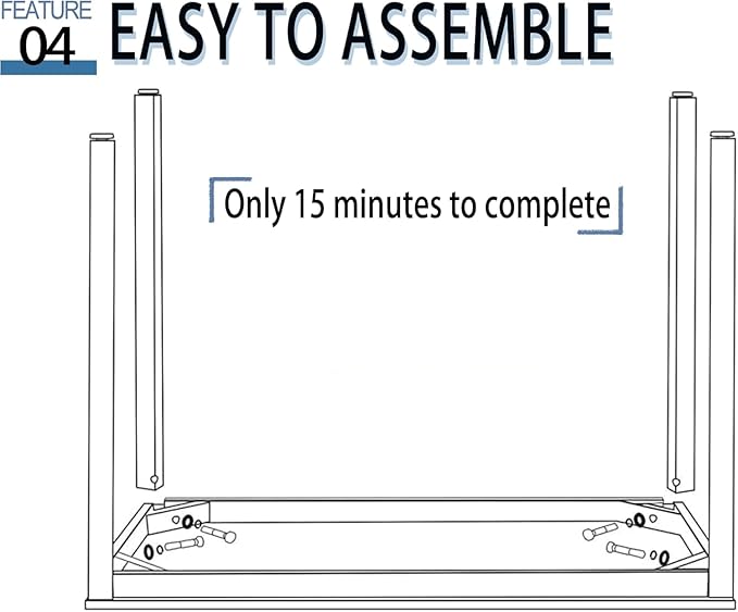 55 Inch Desk - Sturdy Metal Frame Computer Desk, Spacious Office Desk & Writing Desk with Easy Assembly, Durable Workstation for Home Office