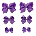 Purple Bows for Girls,6PCS Hand-made Grosgrain Ribbon Hair Bows Alligator Clips Hair Accessories for Little Teen Toddler Girls Kids (Purple)