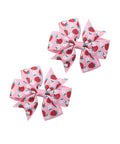 Strawberry Snap Clips Baby Girls Fruit Hair Bow Clips Strawberry Hair Ring Tie BBW24 (Set-O)