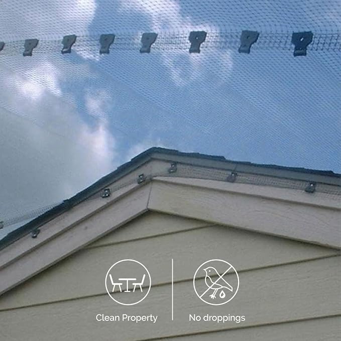 Bird-X Standard Bird Netting, Ideal for Gardens and Lightweight Applications, UV-Stabilized Mesh Netting with 3/4" Hole Opening, Easy to Install, 200' x 14'