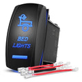 Nilight Bed Lights Rocker Switch Led Light Bar 5 Pin Laser On Off SPST switches 20A/12V 10A/24V for Truck Pickup Rock Cars Boats Cargo Camper Van RVs