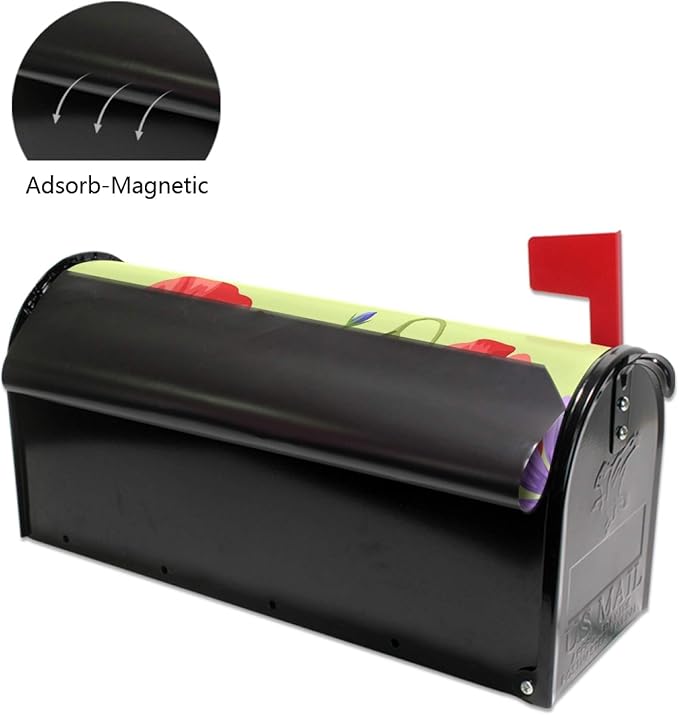 ALAZA Spring Summer Flowers Poppies Daisies Magnetic Mailbox Cover MailWraps Garden Yard Home Decor for Outside Oversized-25.5" x20.8"