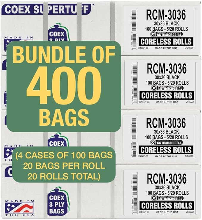 Aluf Plastics - 3 Ply Trash Bag, 20-30 Gallon, 1.25 Mil