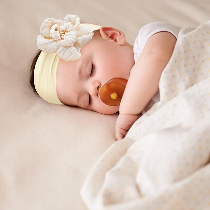 Baby Girls Nylon Headband and Bow Big Flower Headbands Fashion Hair Accessories for Newborns Infants Orange Red