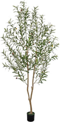 6FT Olive Tree Artificial Indoor, 72in Tall Faux Olive Tree with Pot, Fake Potted Tree with Fruits for Home Office Decor