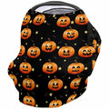 Nursing Covers for Breastfeeding All-in-1 Stretchy Breathable Carseat Canopy Halloween Nursing Cover Up for Girls, Boys 26x27.6 inches Various Expressions of Pumpkin