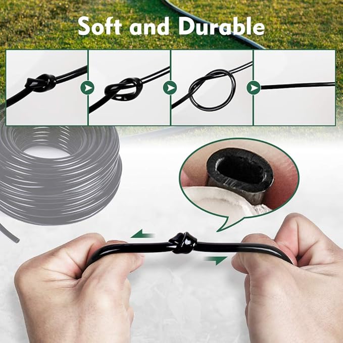 Bonviee 100ft 1/4 inch Blank Distribution Tubing Drip Irrigation Hose Garden Watering Tube Line for Small garden irrigation system
