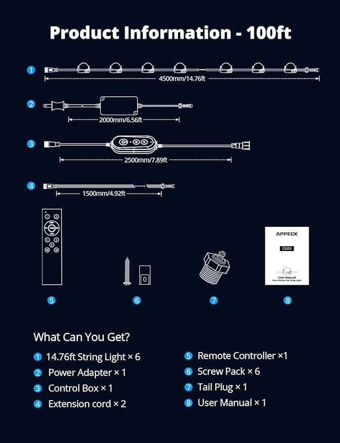 APPECK Permanent Outdoor Lights for House, 100ft with 90 LEDs, 60lm Warm White with Solid Cover, RGBW Smart LED Strip Lights IP65 Waterproof, with Alexa, for Eaves Garage Porch Christmas Decor
