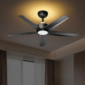 ocioc Ceiling Fans with Lights and Remote,44 Inch Black Ceiling Fan with Nightlight,6 Speeds,3000–6500K Dimmable,Quiet Reversible DC Motor,Modern Ceiling Fan for Bedroom Living Room Patio