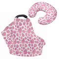Pink Cow Print Carseat Canopy Stylish Multi-use Breastfeeding Scarf Newborn Breastfeeding Pillow Slipcover Detachable Nursing Pillow Protective