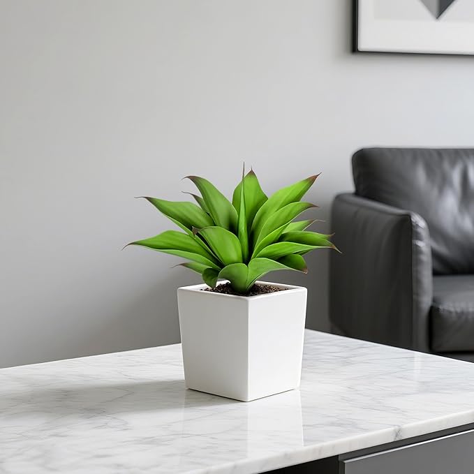 Artificial Agave Faux Agave 15In Fake Greenery Outdoor Artificial Plant Fake Plant for Indoor Home Decoration Plastic Plant Outdoor Decoration Front Porch Decor Simulation Plants 2Pack(Green)