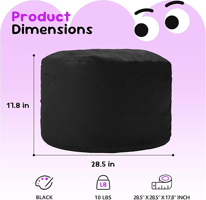 Hobestluk Bean Bag Chairs 2.5FT Bean Bag Chair with Memory Foam Filled & Machine Washable Cover,Beanbag Chair, Small Bean Bag Chairs for Playroom, Living Room, Bedroom