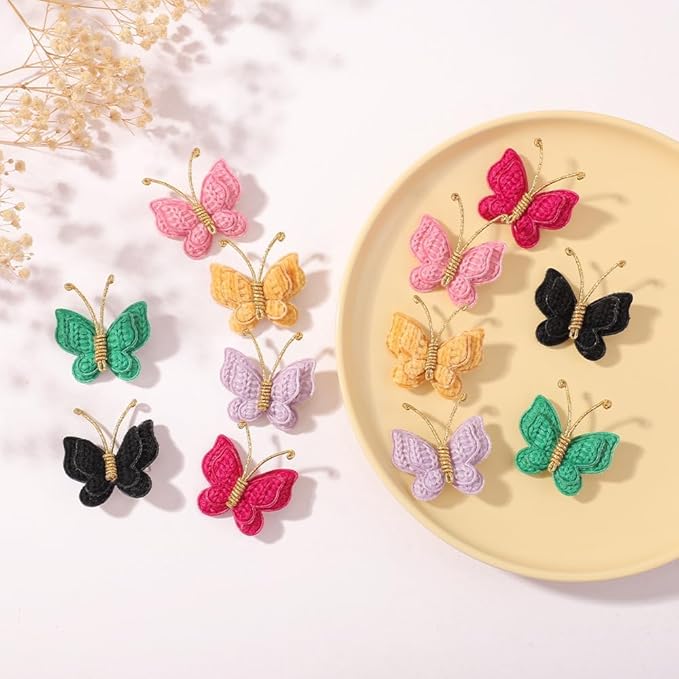 2 Pcs Butterfly Hair Bow Girl, Kid's Cute Hair Clips Barrettes Accessories for Infants Toddlers Baby Kids Fine Hair (Purple)