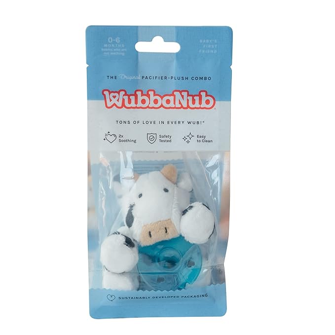 WubbaNub Silicone Infant Pacifier - Cow, BPA Free, Latex Free, Phthalate Free