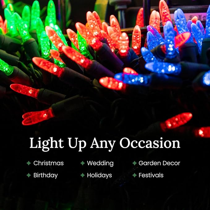 Pro Christmas M5 LED Christmas Lights - 100 Count Mini 5mm String Lights - Professional Grade Indoor/Outdoor Commercial Holiday Light Set for Trees, Bushes, & Décor - 6000K White