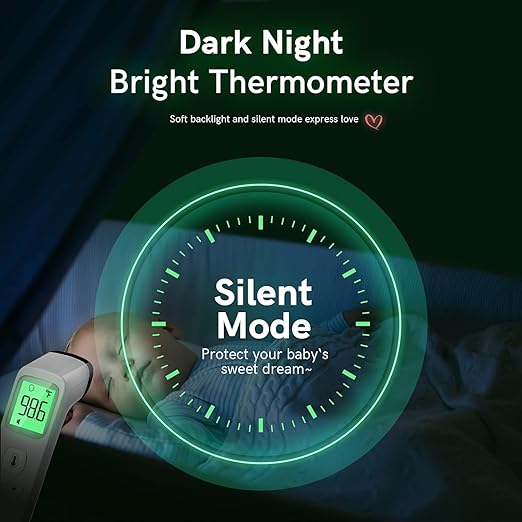No-Touch Thermometer for Adults and Kids, Fast Accurate Digital Thermometer with Fever Alarm & Silent Mode, Easy-to-use, Forehead Thermometer for Babies, Kids & Elderly