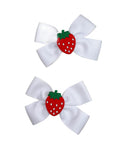 Strawberry Snap Clips Baby Girls Fruit Hair Bow Clips Strawberry Hair Ring Tie BBW24 (Set-I)