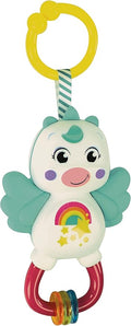 Clementoni 17778 Little Unicorn Rattle-Toddler, Early Years, Infant, New Born Soft Gift, 3 Months, Crinkle Squeaky, Sensory Learning Toys, Stroller Pendant, Made in Italy