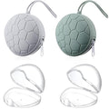 Nuanchu 4 Pieces Pacifier Holder Case Set 2 Silicone Portable Pacifier Case Cover Pouch for Diaper Bag with 2 Transparent BPA Free Pacifier Storage Container Box(Gray, Army Green)