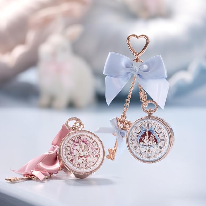 Flower Knows Bunny Garden Lip Balm Bag Charm,Hydrating & Softening Lip Care with Nourishing Oils & Long-Lasting Moisture,Non-Sticky Shine,Vegan Skincare,Lip Keychain Cap,Cute for Gift(01 Creamy Blue)