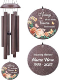 Personalized Memorial Wind Chime, Metal Wind Chime Deep Tone, Wind Chimes for Loss of Loved One, Commemorative Sympathy Bereavement Gifts, Decorative Wind Chimes Outdoor, Product in USA