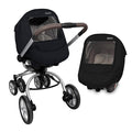 Manito Melange Infant Car Seat Weather Shield – Universal-Fit, Clear Window, Windproof, Water-Repellent, Premium Baby Car Seat Cover for Travel & Outdoor Weather Protection (Black)
