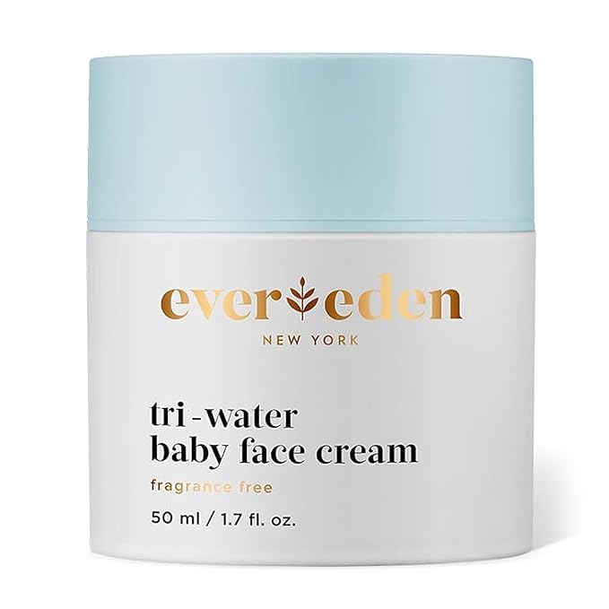 Evereden Tri-Water Baby Face Cream: Clean & Vegan Cooling Baby Cream Kids Face Lotion with Water from Glaciers, Aloe, & Coconut - Moisturize, Soothe, Refresh