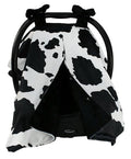 Dear Baby Gear Car Seat Cover for Boys & Girls - Baby Carseat Canopy w/Snap Opening - Infant Seat Cover -Nursing Covers - Newborn Carrier Canopy - 40x30" (Black and White Holstein Cow with Bows)
